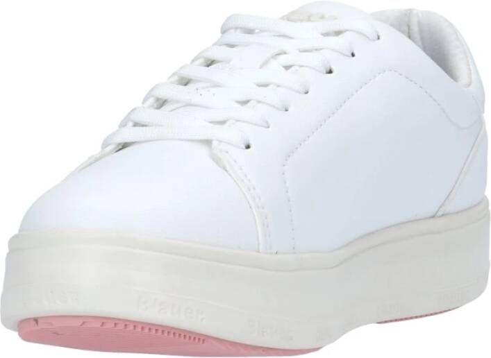 Blauer Witte vegan leren sneakers Wit Dames