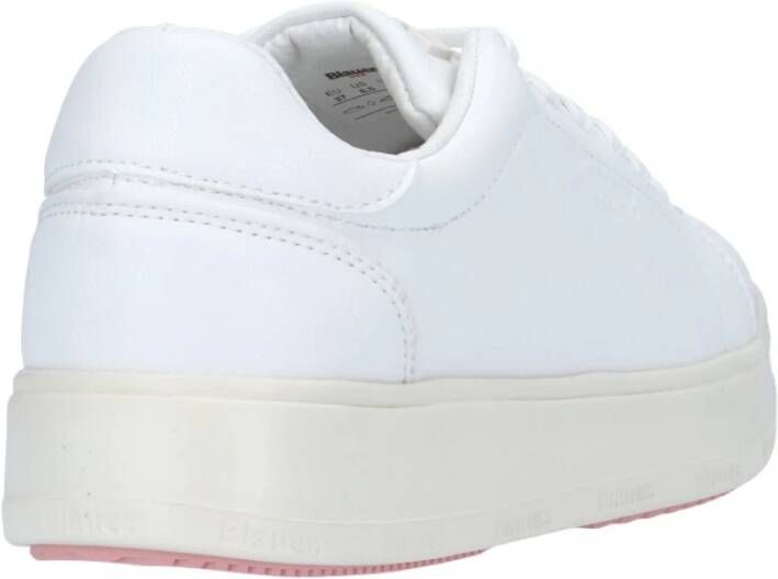 Blauer Witte vegan leren sneakers Wit Dames