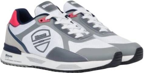 Blauer Sneakers Wit Heren