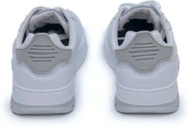 Blauer Witte Leren Sneakers Model S3Harper07 Lea Wit Heren