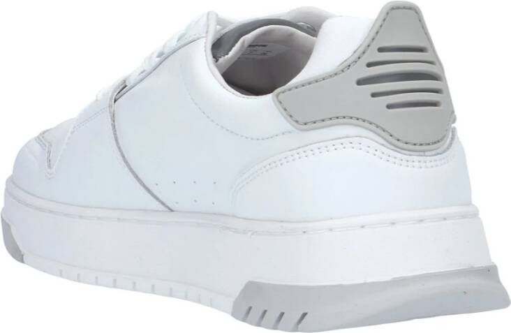 Blauer Witte Leren Sneakers Wit Heren