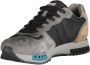 Blauer Grijze Polyester Sneaker met Contrastdetails Multicolor Heren - Thumbnail 11
