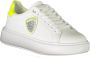 Blauer Sportieve witte vetersneakers met contrastdetails White Dames - Thumbnail 7