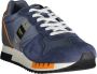 Blauer Blauwe Vetersneakers met Contrasterende Details Blue Heren - Thumbnail 17