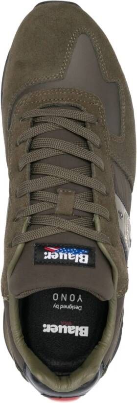 Blauer Tokyo Groene Leren Hardloopschoenen Mannen Green Heren
