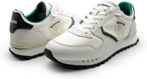 Blauer Wit en groen leren sneakers S4Dixon02 White Heren