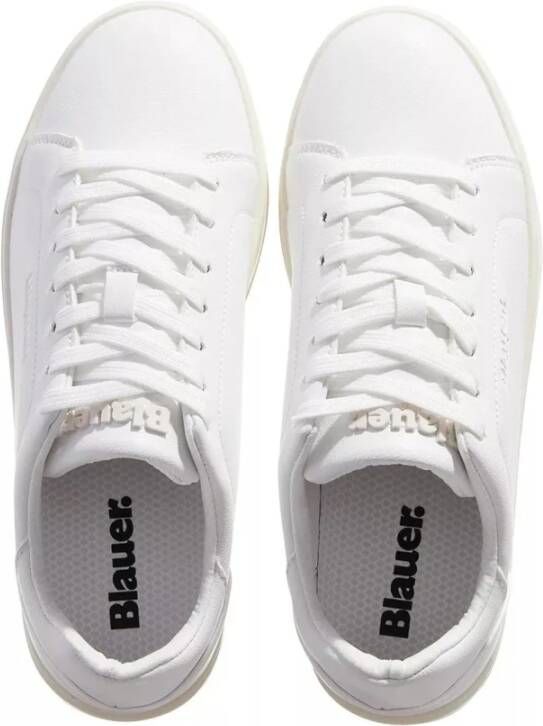 Blauer Witte Bloem Platform Sneakers White Dames
