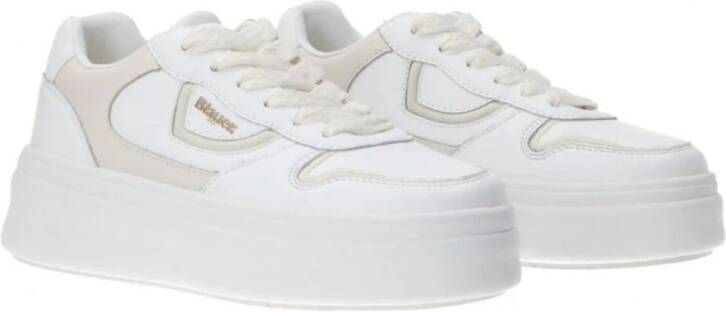 Blauer Witte lage sneakers