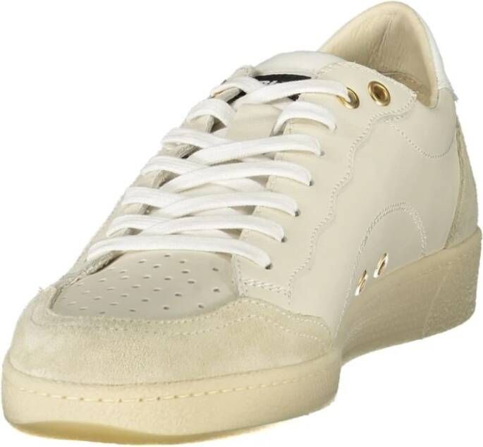 Blauer Witte Leren Heren Sneaker