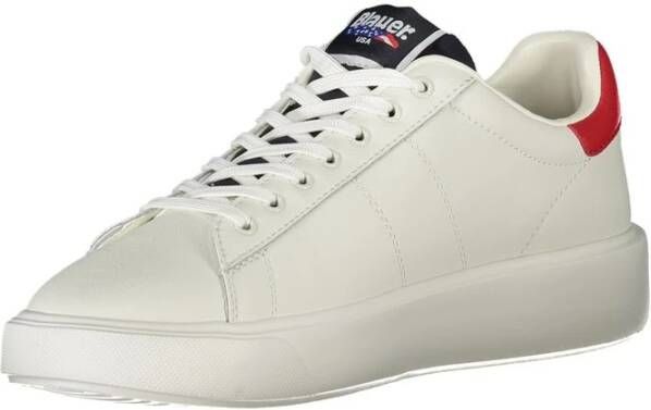 Blauer Witte Leren Heren Sneaker Urban Chic