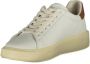 Blauer Witte Leren Sportsneaker met Bruine Accenten - Thumbnail 2