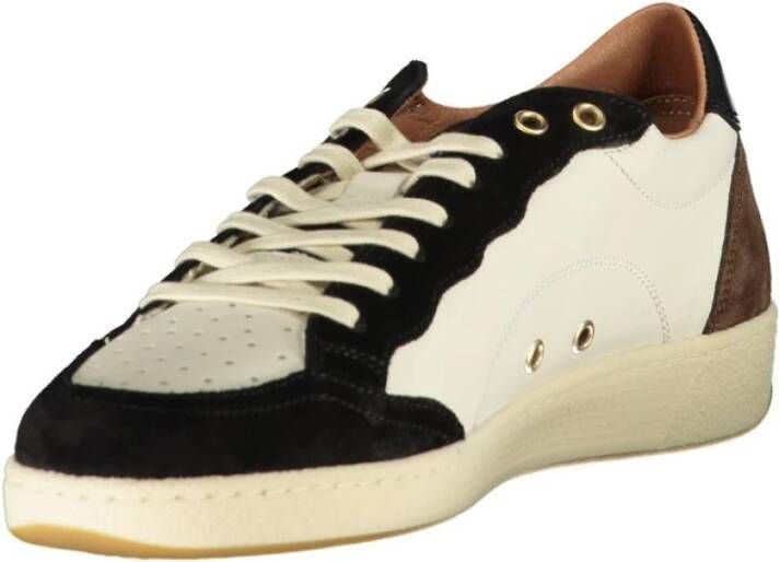 Blauer Witte Polyester Sportsneaker met Contrastdetails Multicolor Heren