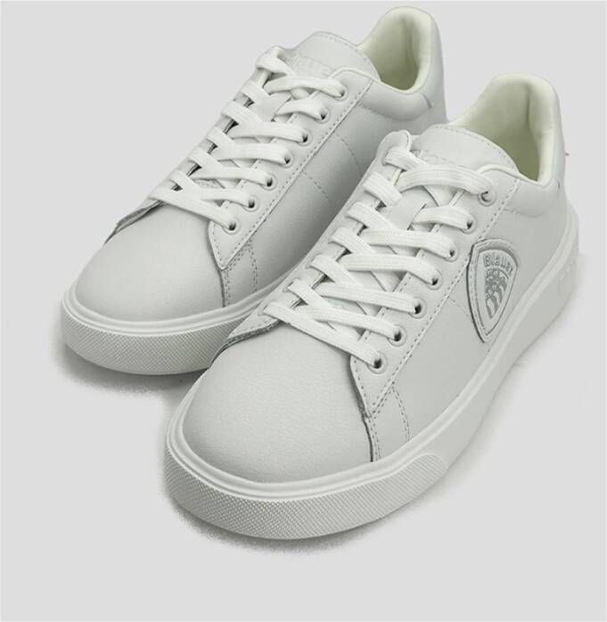 Blauer Witte Sneaker met Merklogo