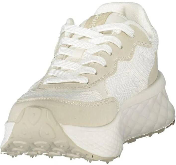 Blauer Witte sportsneakers met contrasterende details