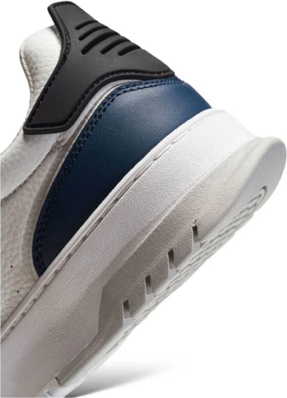 Blauer Witte Marineblauwe Leren Sneakers voor Mannen Multicolor Heren