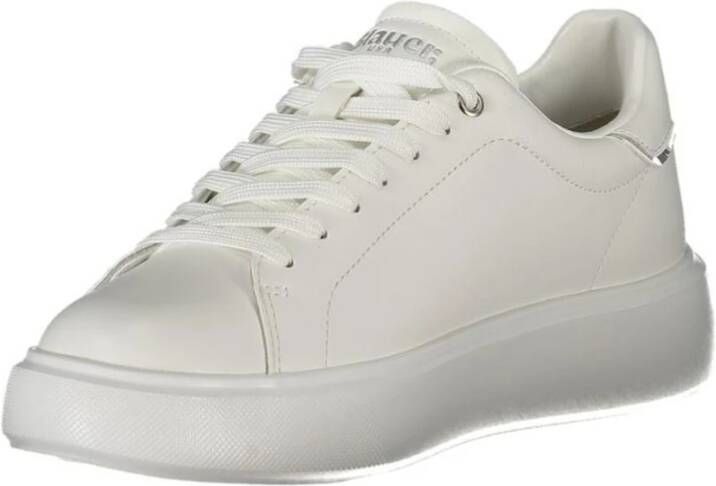 Blauer Zilveren Rhinestone Leren Sneakers