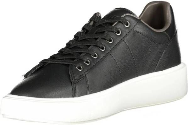 Blauer Zwarte Leren Heren Sneaker