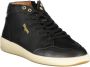 Blauer Zwarte Polyester Hoge Top Sneaker Black Heren - Thumbnail 5