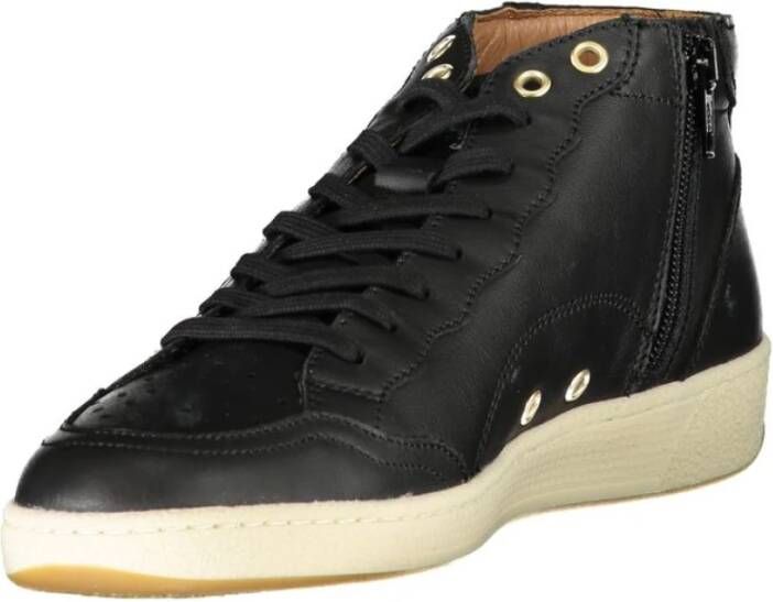 Blauer Zwarte Polyester Hoge Top Sneaker Black Heren