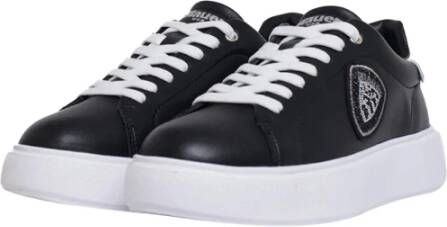 Blauer Zwarte Sneakers Eenvoudig Ontwerp Black Dames