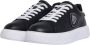 Blauer Zwarte Polyester Sneaker met Contrastdetails Black - Thumbnail 6