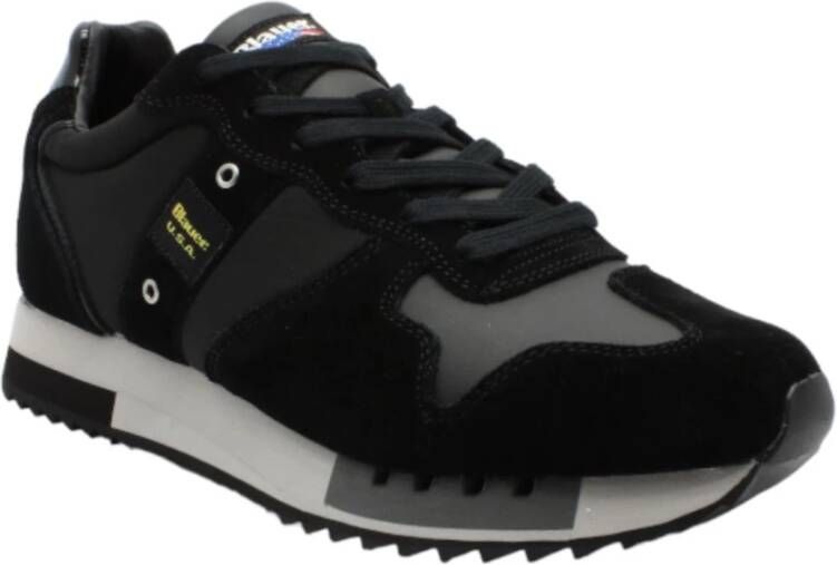 Blauer Zwarte Suède Tessuto Sneaker Queens U24Bu08 F3Queens01 Zwart Heren