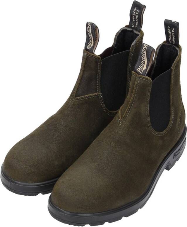 Blundstone Chelsea Laarzen Loop in Stijl met Dark Olive Breast Beatle El Side Boot Input Crust Groen Unisex