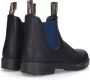 Blundstone Zwarte Leren Enkellaarzen met Marineblauwe Zijelastieken Black Dames - Thumbnail 7