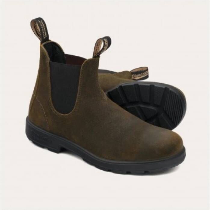 Blundstone Donkergroene gewaxte suède Chelsea boots Green Heren