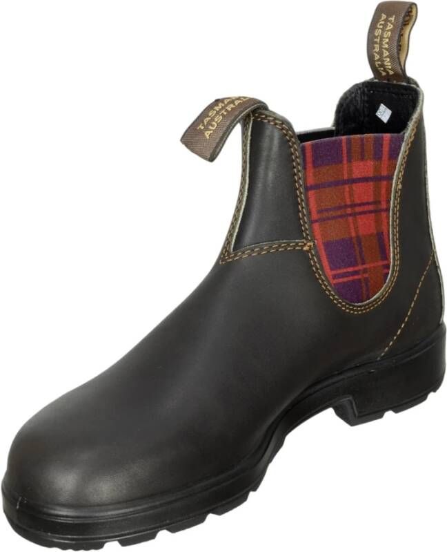 Blundstone Kleurrijke Beatle Beatles 2100 Burgundy Tartan Brown Laarzen Zwart Dames