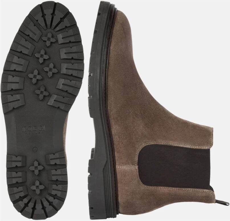Boggi Milano Ankle Boots van Suède Brown Heren