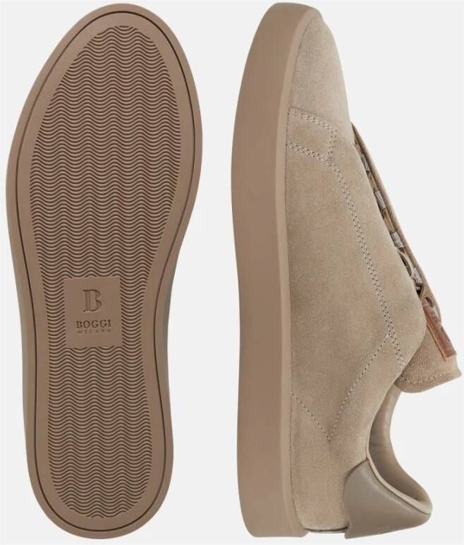 Boggi Milano Suede Sneakers Beige Heren