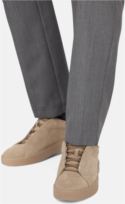 Boggi Milano Suede Sneakers Beige Heren