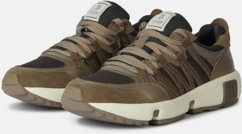 Boggi Milano Trainers van technisch materiaal en leer Gray Heren