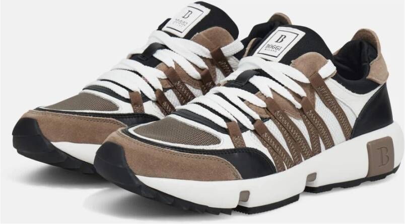 Boggi Milano Technische stof en leren sneakers Multicolor Heren