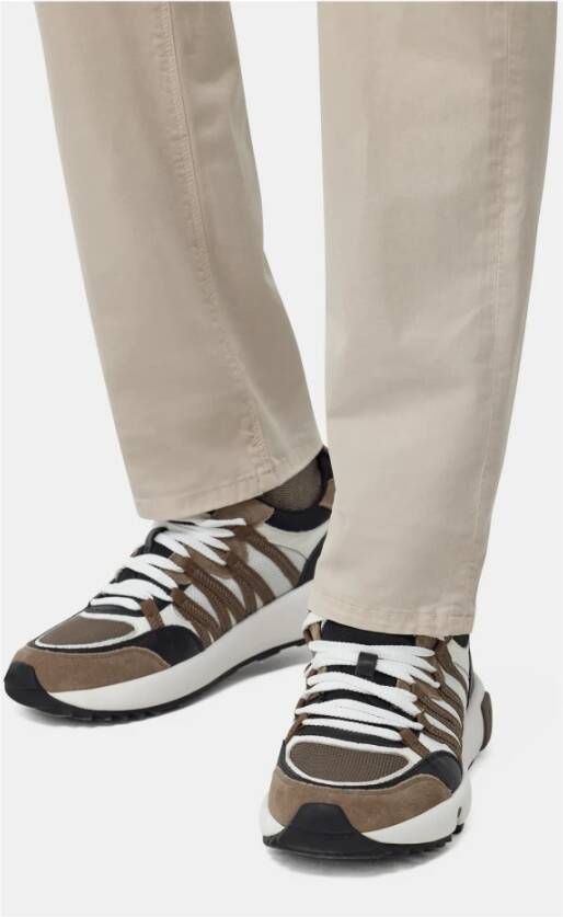 Boggi Milano Technische stof en leren sneakers Multicolor Heren
