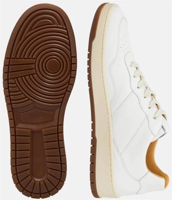 Boggi Milano Tumbled Leather Sneakers Beige Heren