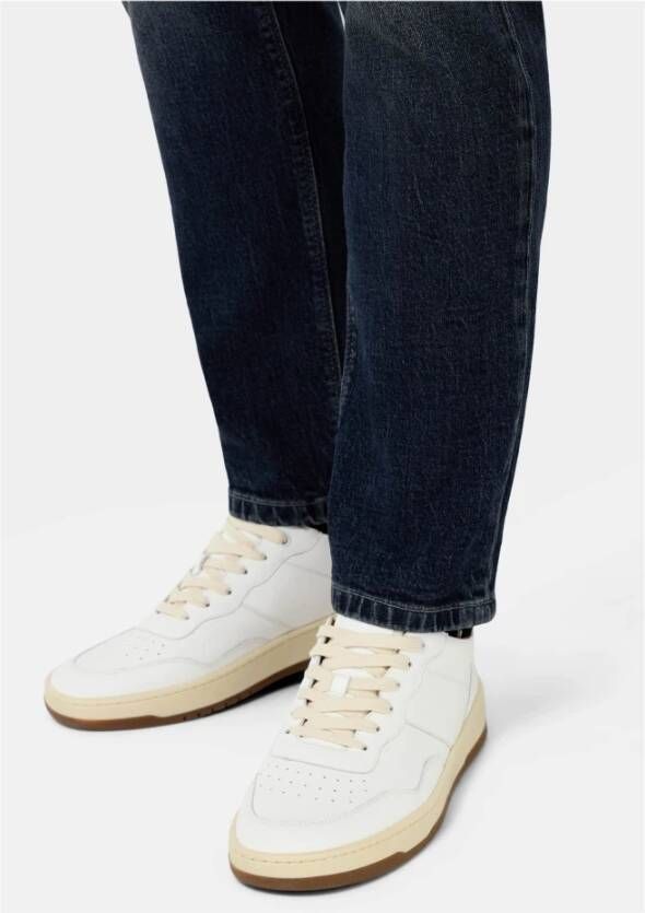 Boggi Milano Tumbled Leather Sneakers Beige Heren