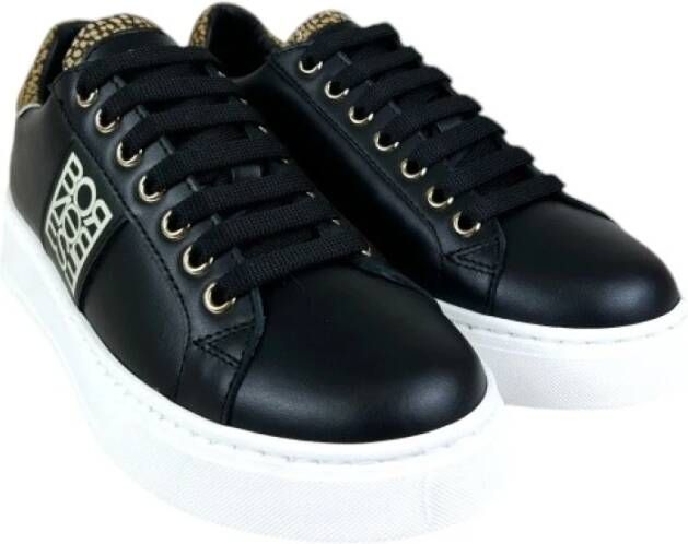 Borbonese Platte sneakers van zacht leer Black Dames