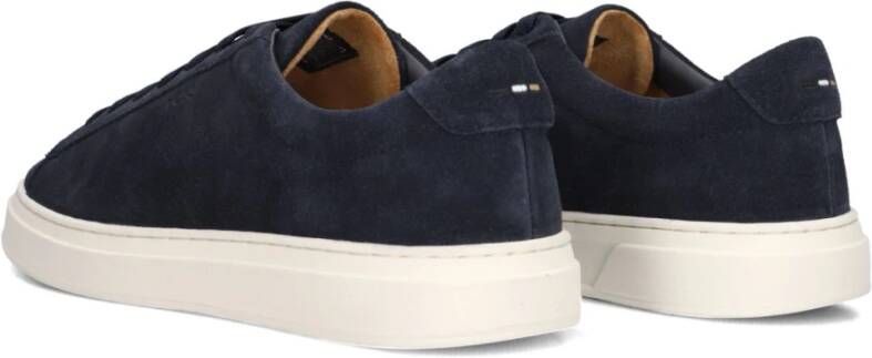 Boss Heren Kieran Sneakers Blauw Suède