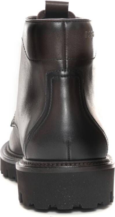 Boss Hoge veterlaars met geribbelde zool Brown Heren