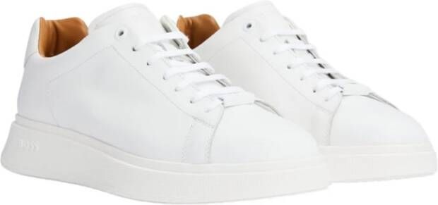 Boss Hoogwaardige leren sneakers White Heren
