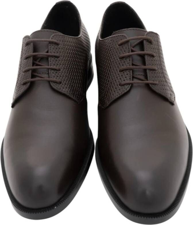 Boss Klassieke leren schoenen met geweven detail