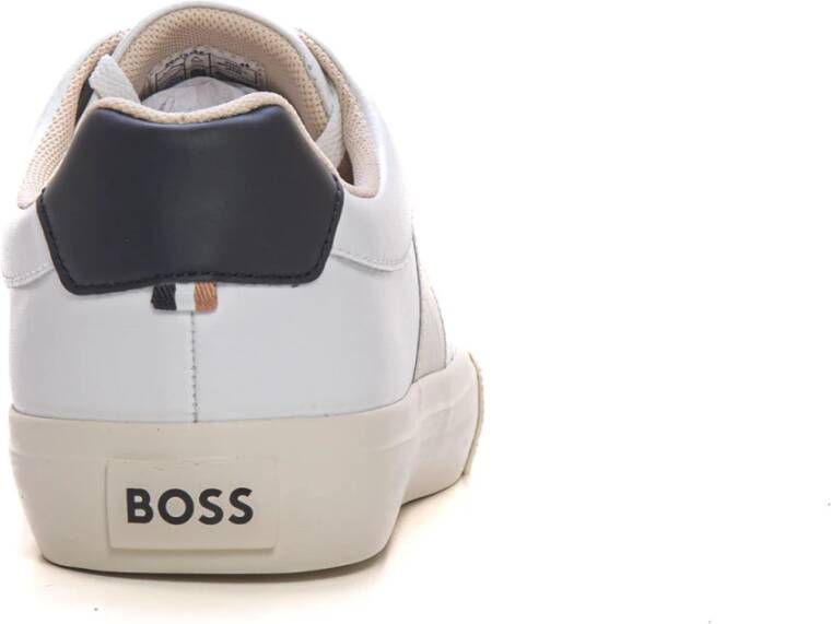 Boss Lage suède sneaker met retro logo White Heren