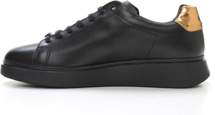 Boss Leather sneakers with laces Zwart Heren