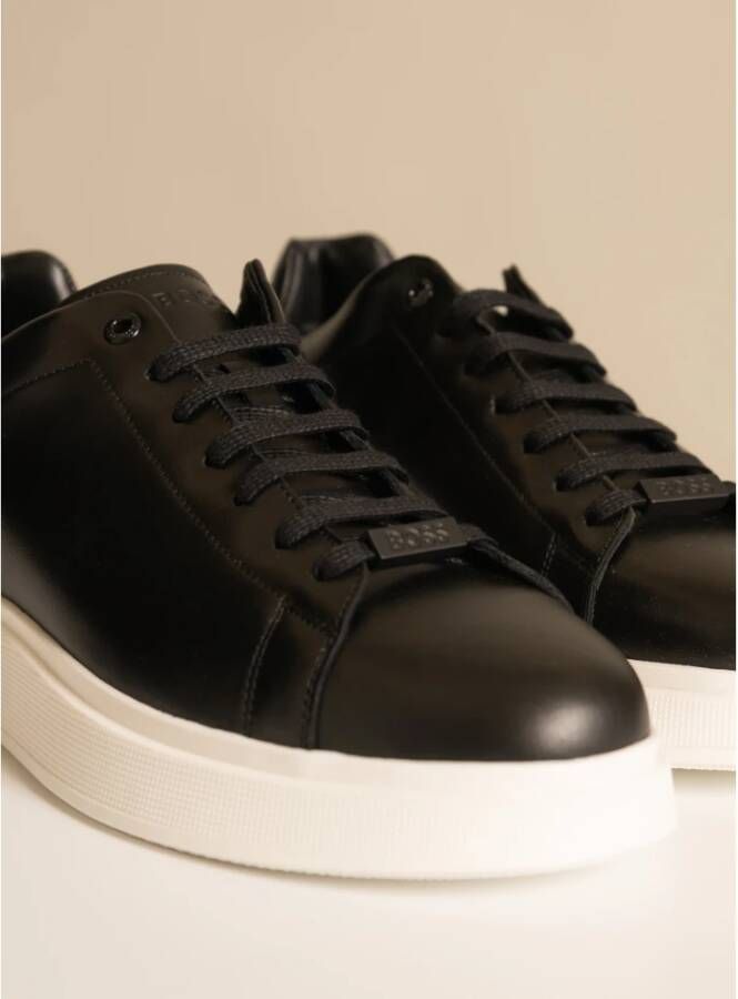 Boss Leren Sneakers Black Heren