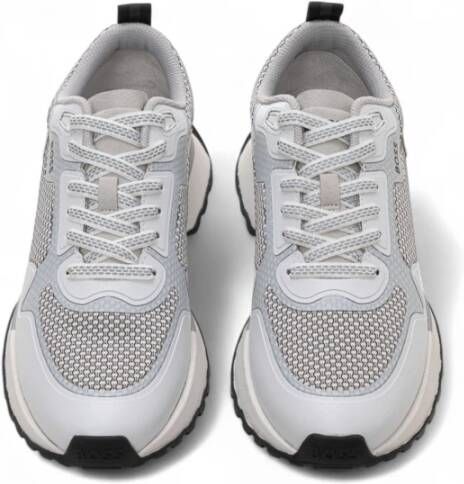 Boss Reflecterende high-top sneaker met profielzool