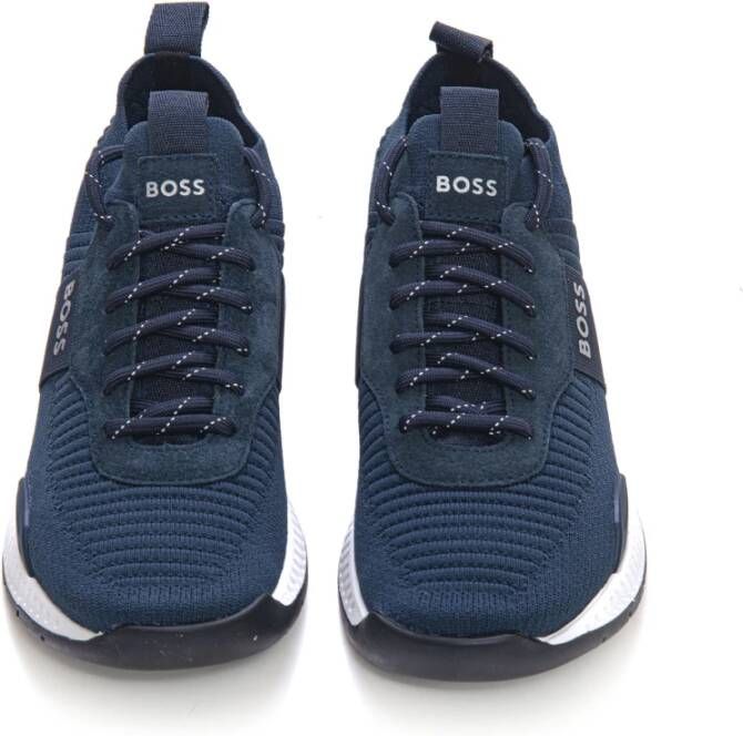 Boss Reflecterende Slip-On Sneaker Blue Heren