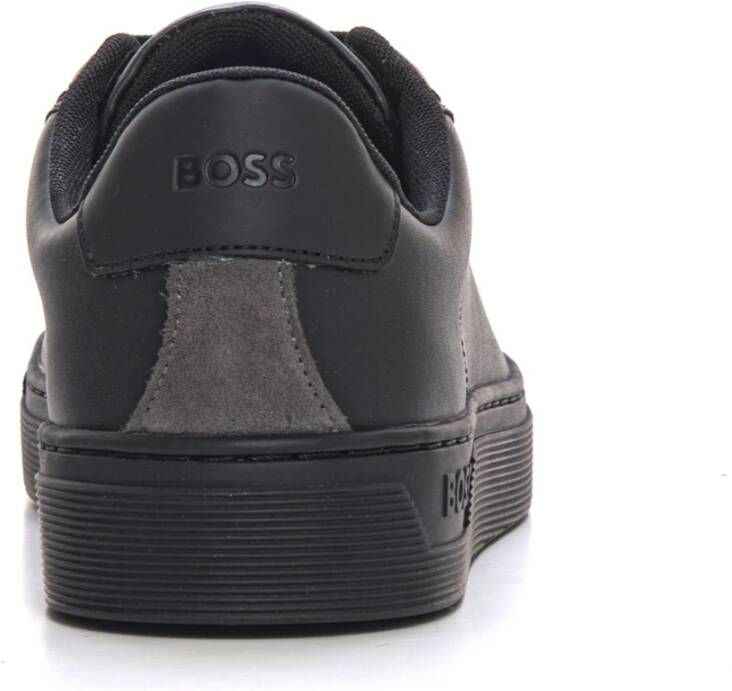 Boss Leren Sneakers met Veters White Heren