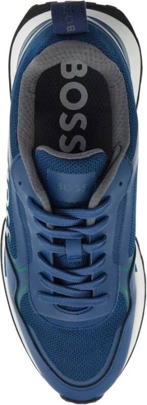 Boss Sporty Groene Sneakers met Witte Zool Blue Heren
